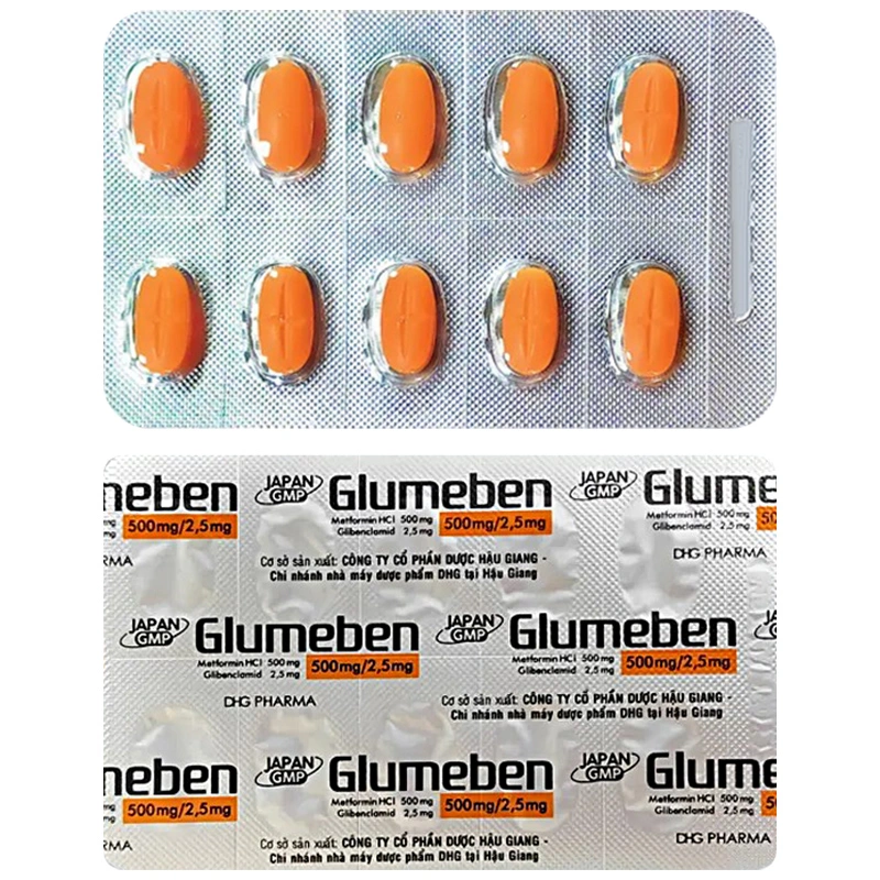 Glumeben 500mg/2.5mg điều trị đái tháo đường týp 2 (3 vỉ x 10 viên) - 2